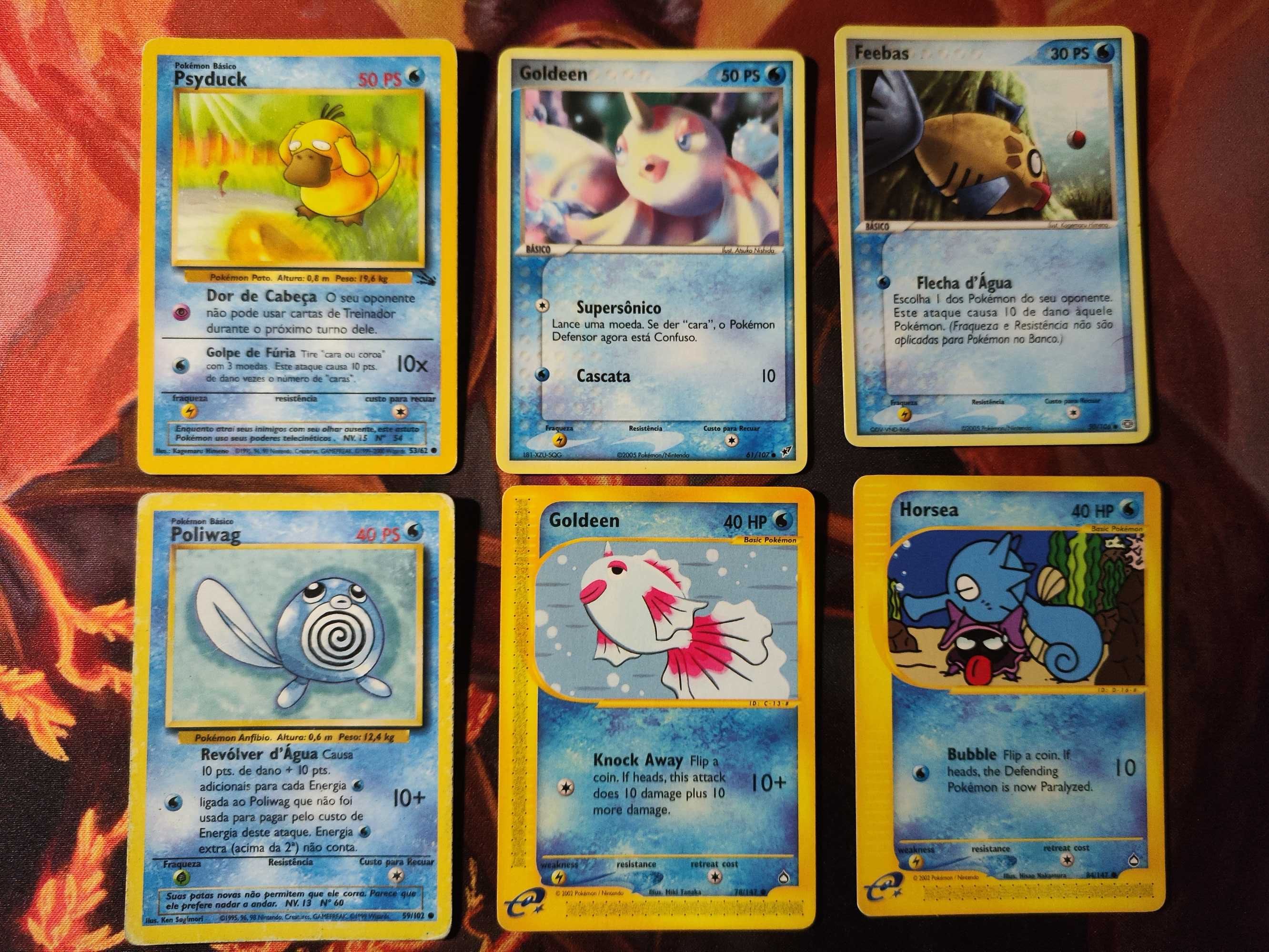 Psyduck mais 14 pokémons, 10 energias de água