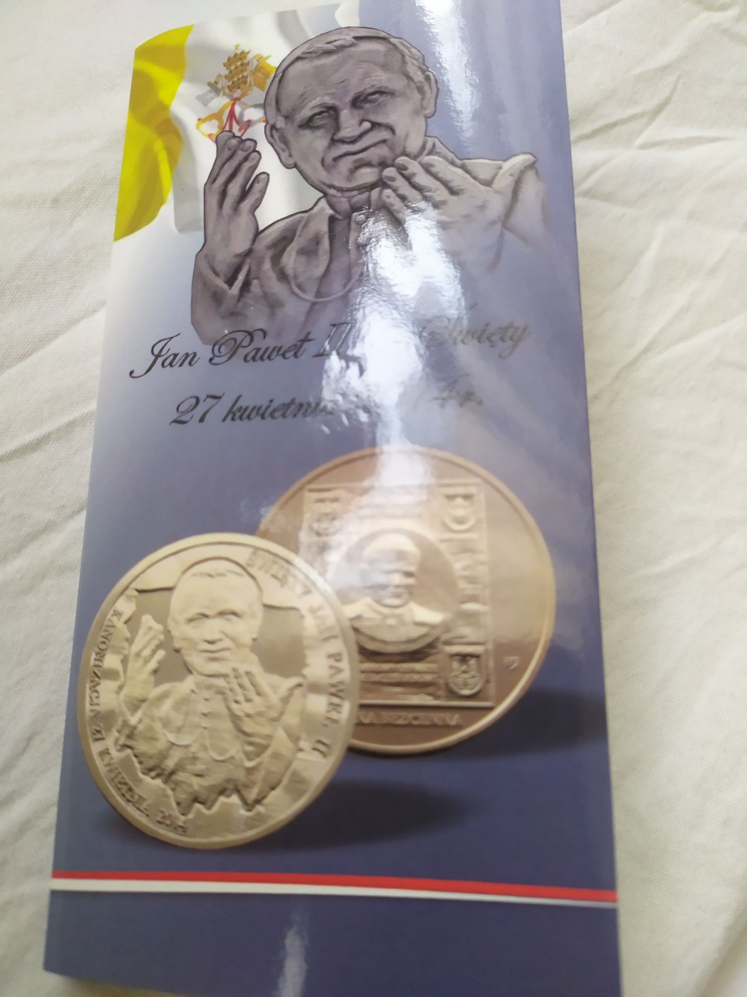 numizmat Jan Paweł II platerowany 24K
