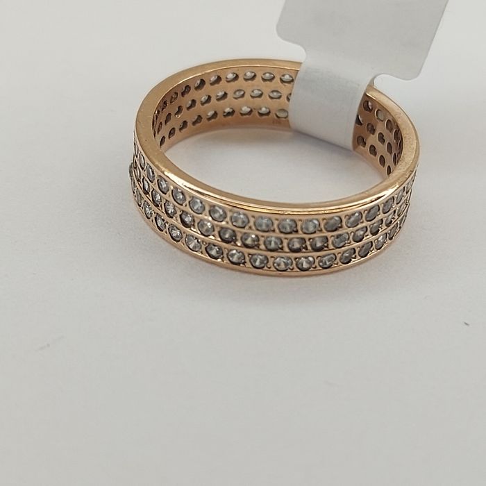 Złoty Pierścionek Obrączka z cyrkoniami R11