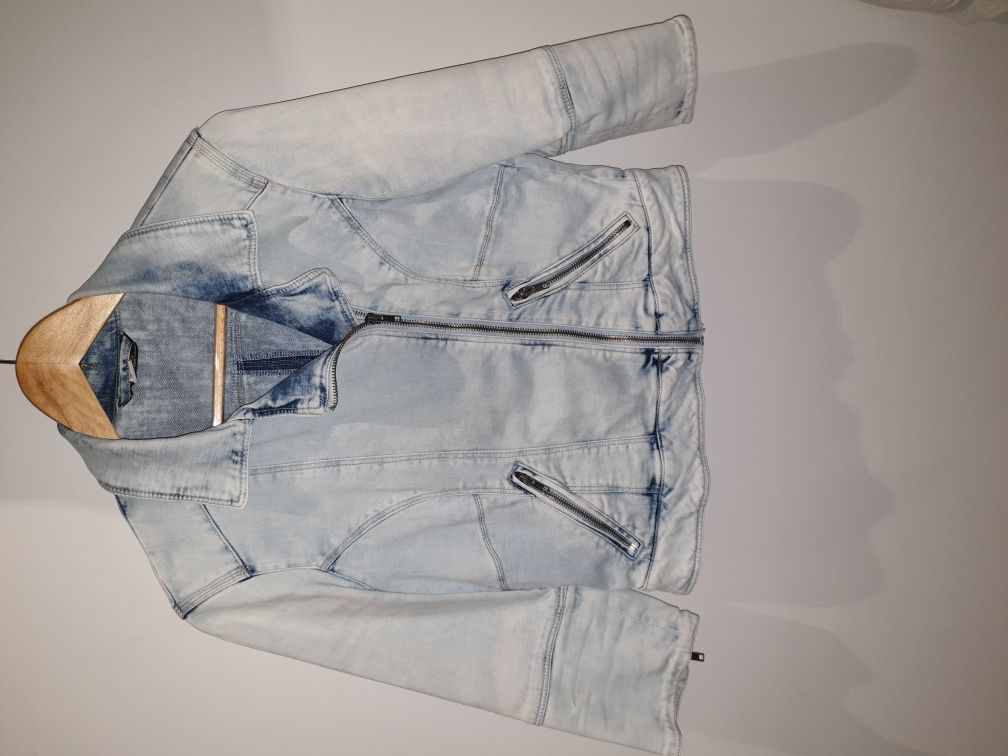 Bershka jeansowa marmurkowa ramoneska zamki 40 metki 189 zl