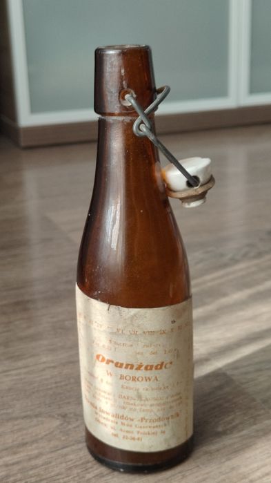 Stara butelka PRL 2 Gdańsk Oliwa "Przodownik" Oranżada Wyborowa