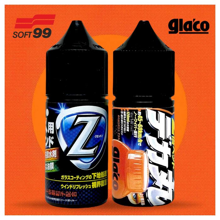 Комплект для скла очищувач SOFT99 Glass Compound Z+ Антидощ GLACO Roll