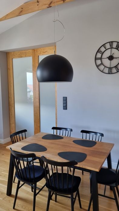 Czarna lampa wisząca, sufitowa calligaris volans