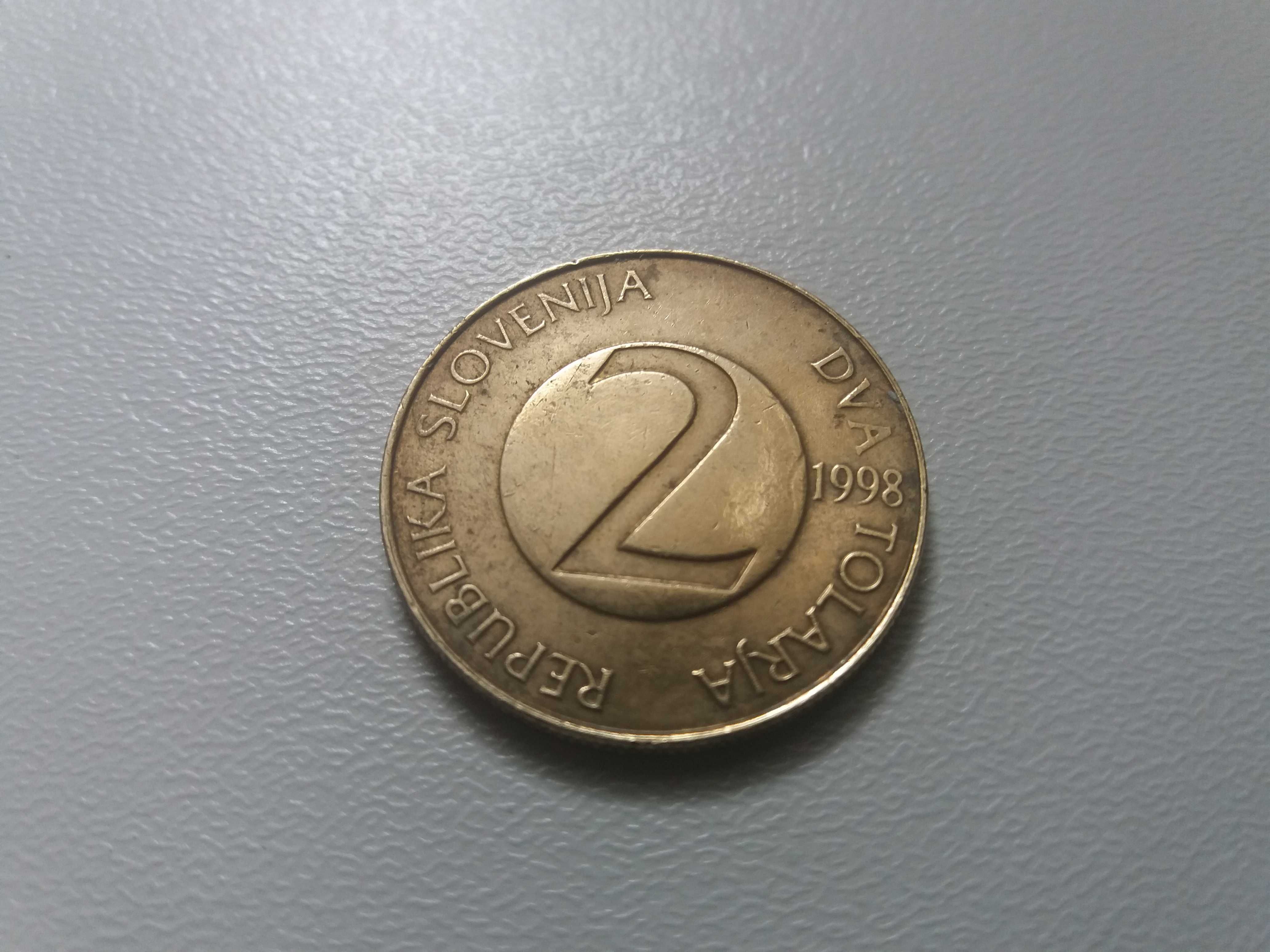 Moneta Słowenia 2 Tolarja, 1998,MOSIĄDZ NIKLOWY,