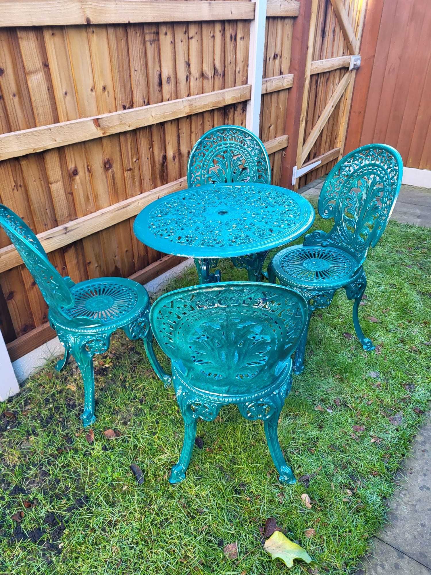 Unikatowe Meble ogrodowe komplet 4 krzesła + stół  Aluminiowe. Wysyłka