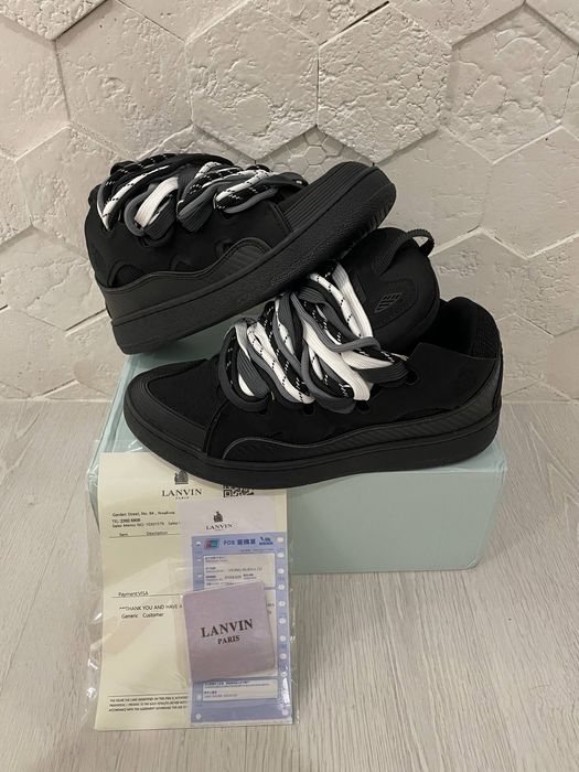 ! БЕЗ ПРЕДОПТ !Кросівки Lanvin Curb Triple Black / Ланвин, Ланвін