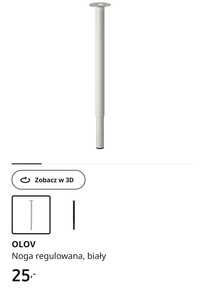 Nogi do biurka Ikea OLOV 4 sztuki białe regulowane