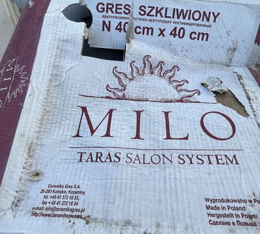 Плитка ректифікована 1.6 м.кв. 0.4*0.4 Milo