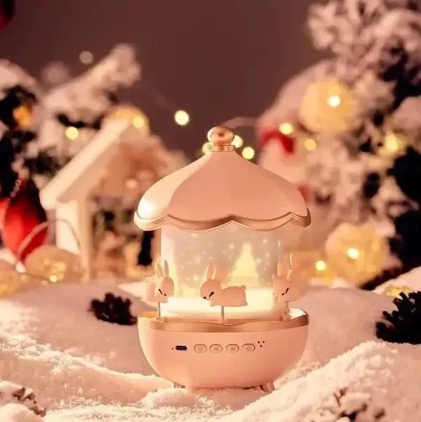 Музичний нічник-проектор з Bluetooth Карусель зайчиків WH-E11-02 Дитяч