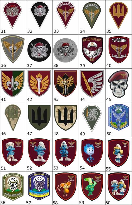 Добірка шевронів ДШВ Десантно-штурмові війська Шеврони на замовлення