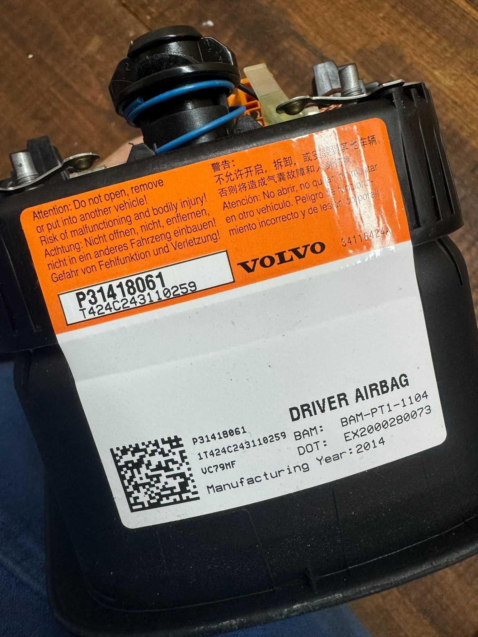 Poduszka kierowcy AIRBAG Volvo V60 I S60 II XC60 I V70 III S80 II V40