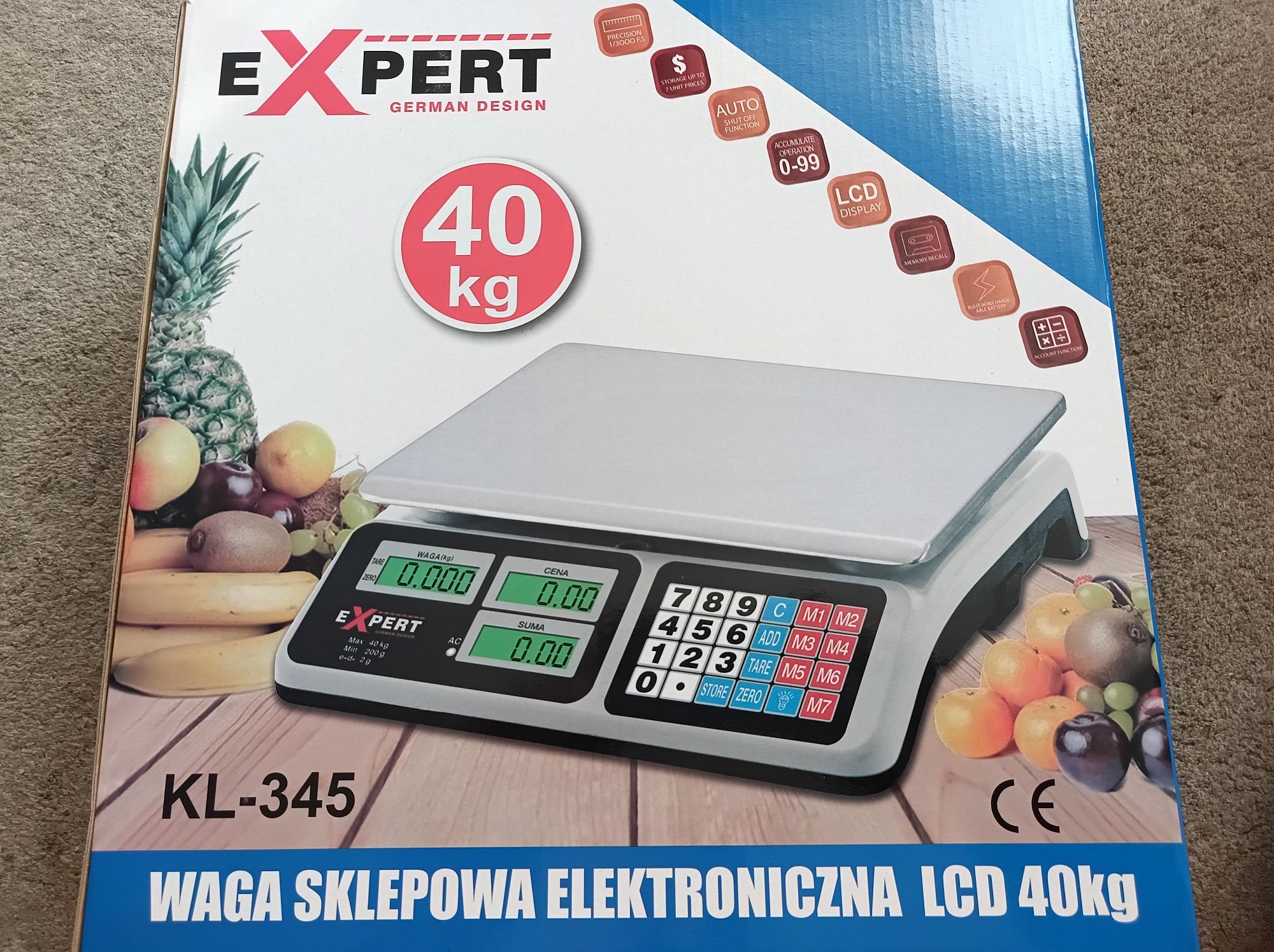 NOWA WAGA SKLEPOWA elektroniczna 30, 40 kg AKUMULATOR + BATERIE!!!