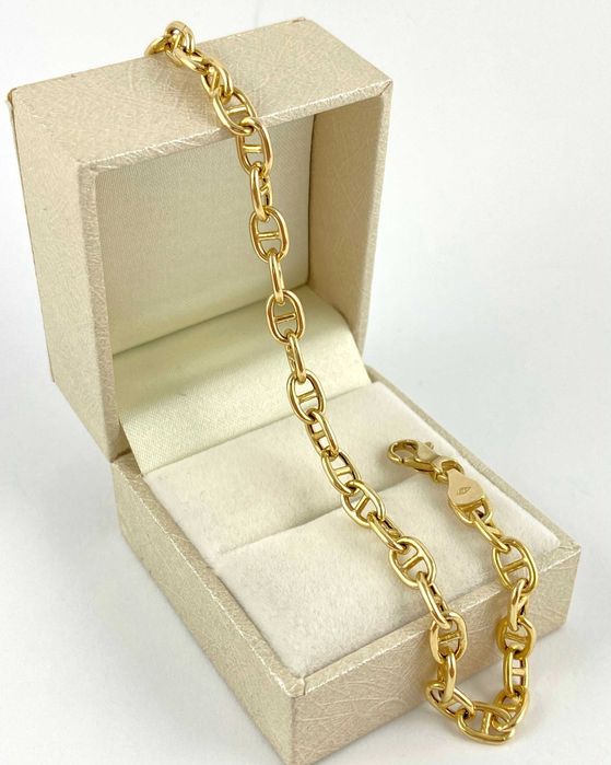 ZŁOTA bransoletka GUCCI retro owalna PRÓBA 585 (14K) długość 22 cm