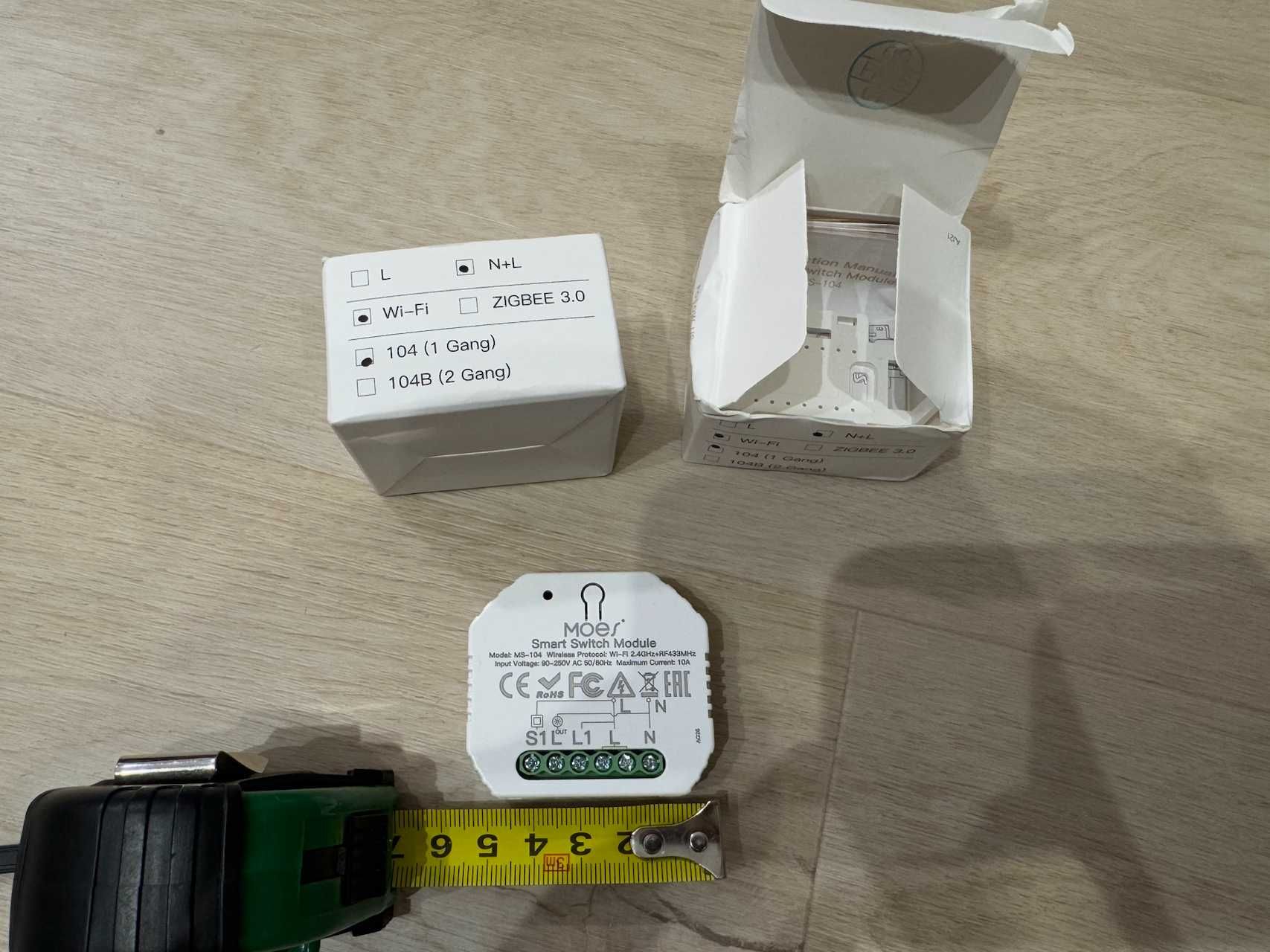 Przekaźnik dopuszkowy gniazdko 1 kanał MOES MS-104 WiFi+RF TUYA