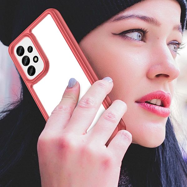 Etui Outer Braders z Ramką do Samsung Galaxy A33/5G czerwony