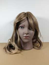 Peruka damska blond złoty grzywka fale długie włosy ok. 50 cm