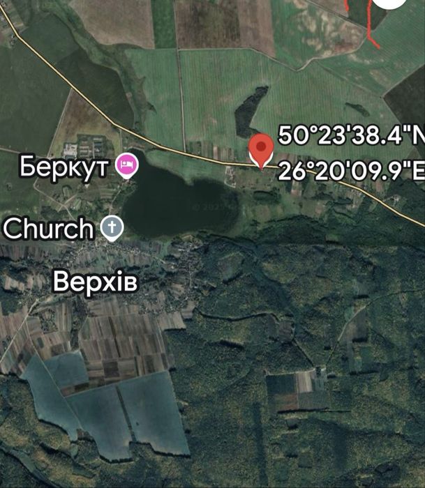 Земельна ділянка біля озера с. Верхів
