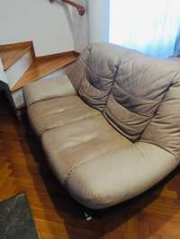 Skórzana sofa z fotelem