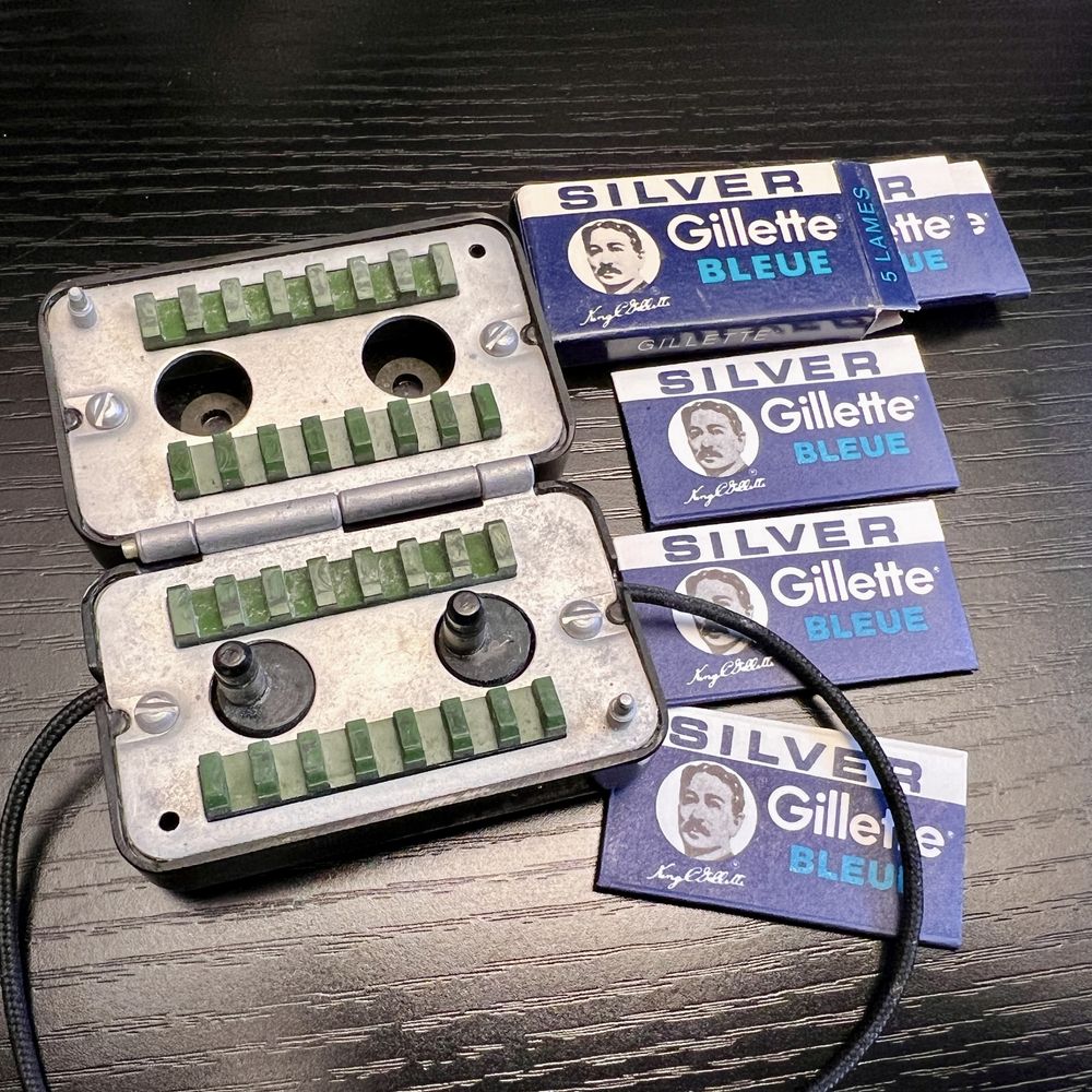 Ostrzarka do żyletek SNCF + żyletki Gillette Silver Bleue