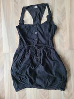 Czarna sukienka lniana,na ramiączkach,letnia,F&F,rozmiar 38
