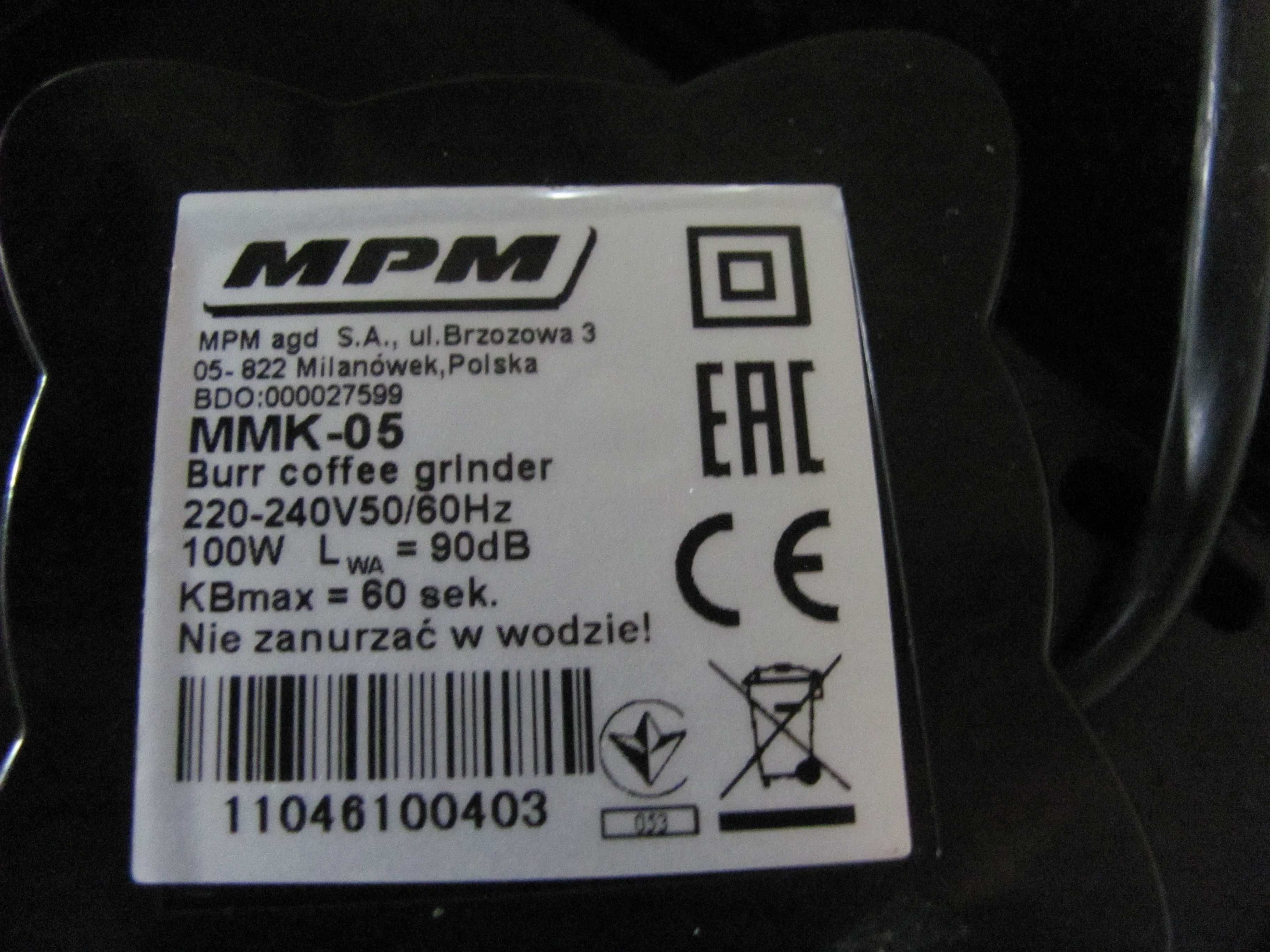 MŁYNEK ŻARNOWY Do Kawy MPM MMK-05 Stopnie Mielenia