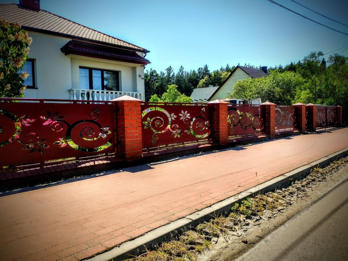 Brama Ogrodzenie panele CNC, nowoczesne wzory, Wypalane plazmą