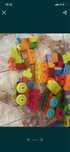 140 klockow duzych fisher price z samochodzikami kólkami megablocks