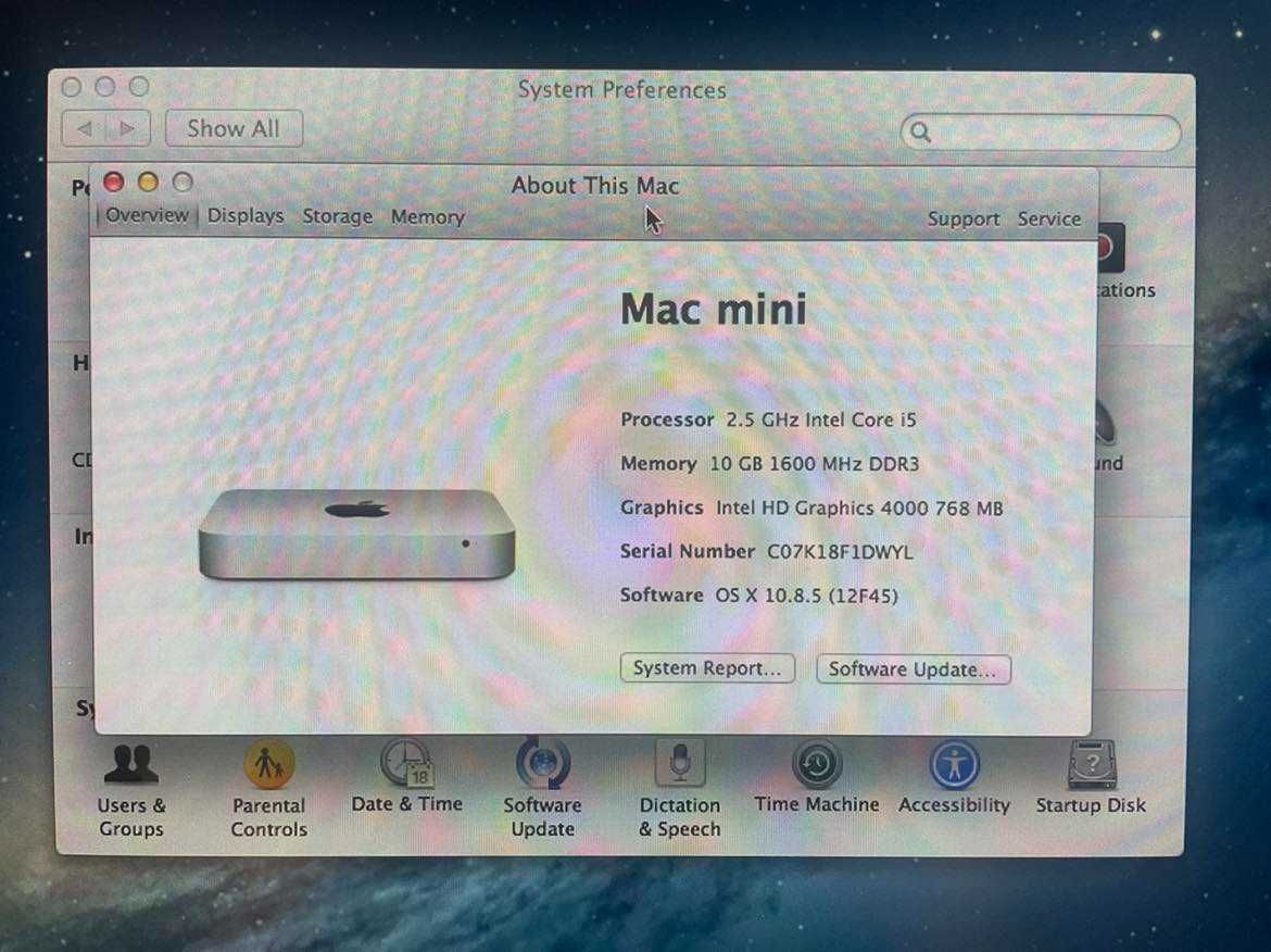 Komputer Apple Mac Mini i5 10GB SSD HD Graphic 4000 WiFi