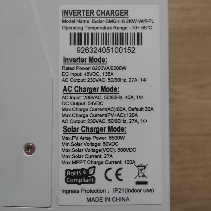 Продам інвертор Powland 6.2kw 48v