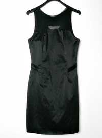Czarna elegancka sukienka midi bez rękawów na ramiączkach Nafnaf 38