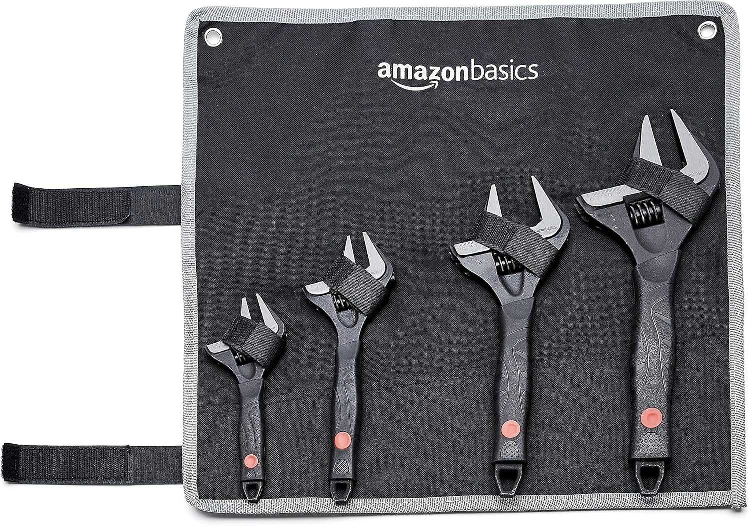 Amazon Basics 4-częściowy zestaw kluczy nastawnych do rur