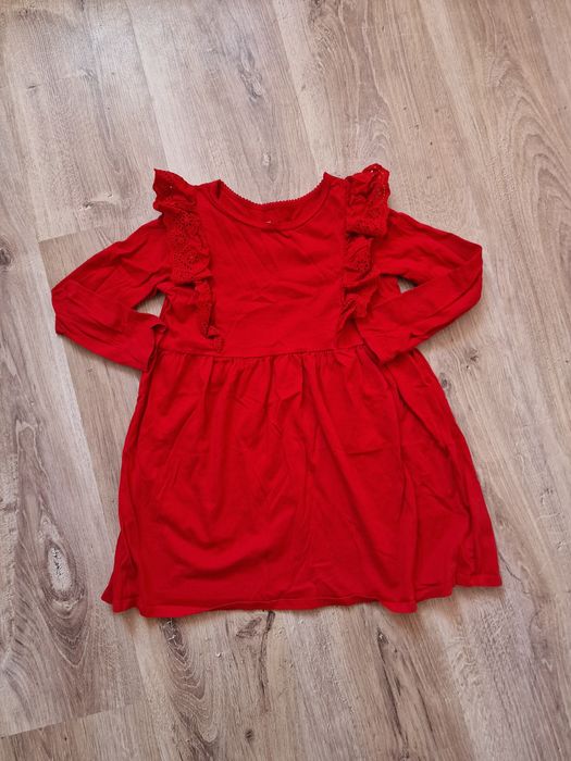 Czerwona swiateczna sukienka h&m 122/128