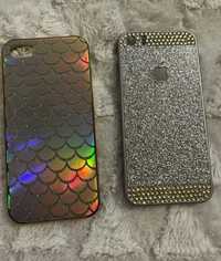 Dwa błyszczące srebrne case etui iphone 5s