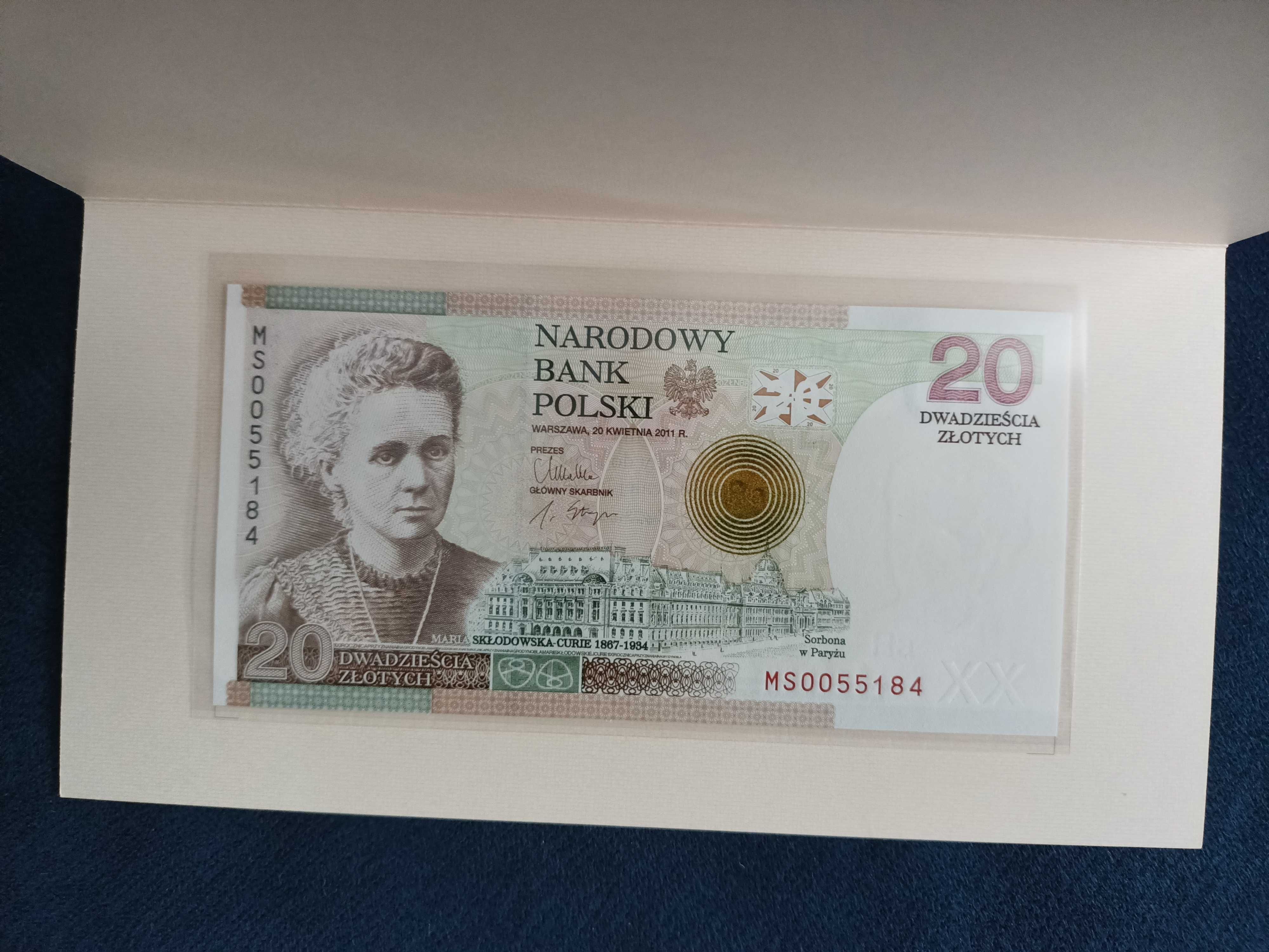 20 Złotych 2011 Maria Skłodowska - Curie stan 1 UNC