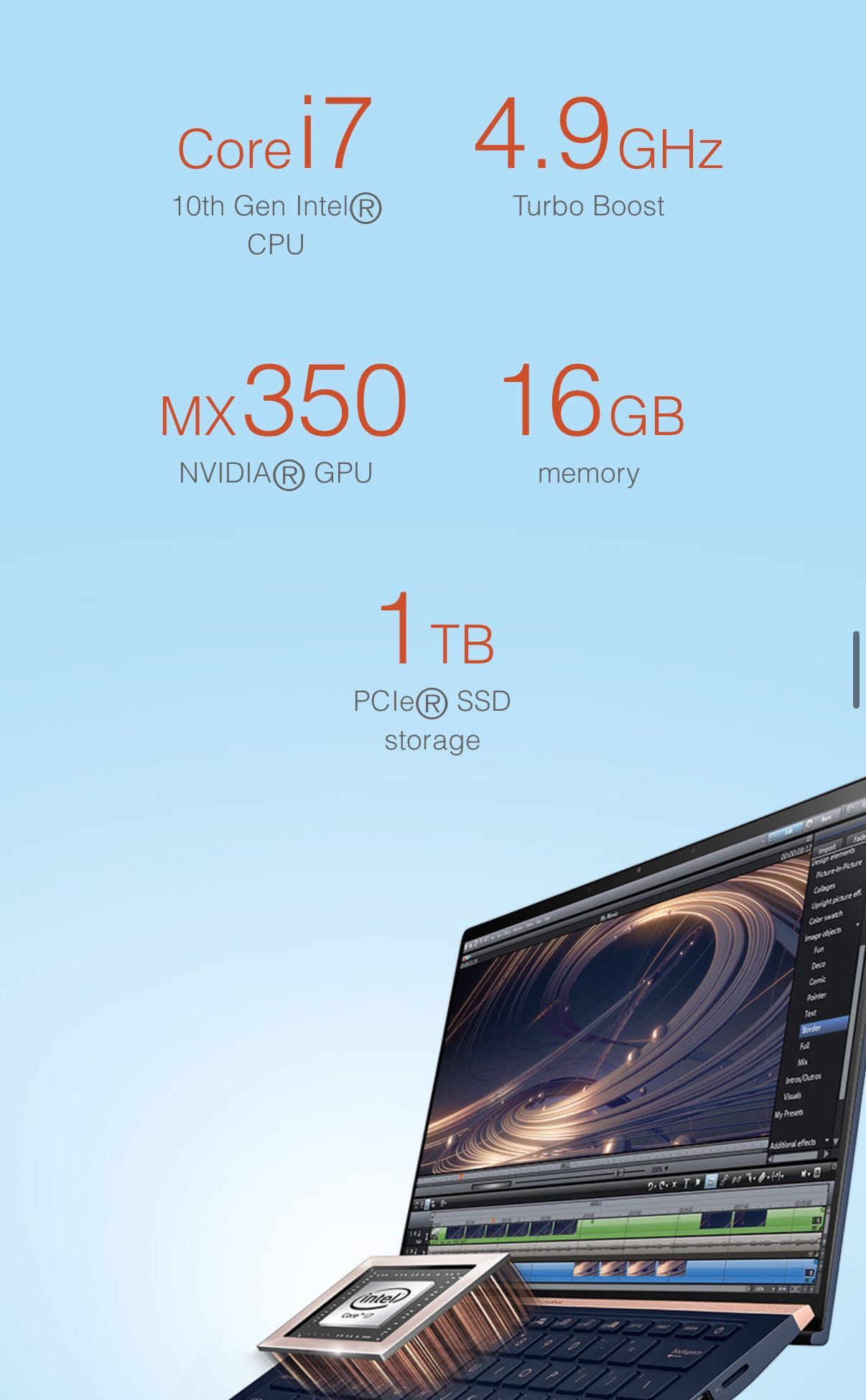 ASUS ZENBOOK i7 1TB SSD touch screen 2 ecrã