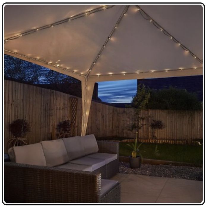 Solarny łańcuch świetlny LED do pawilonu 3x3m Gazebo 140-punktowy