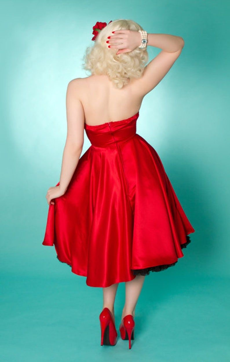 Sukienka Retro Rockabilly Satynowa Miss Fortune Lindy Bop