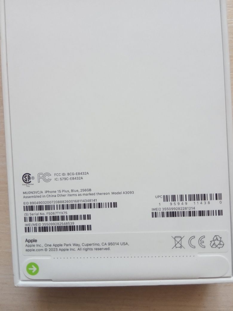 iPhone 15Plus  Blue 256GB