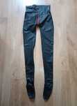 886/ Legginsy spodnie L czarne przebranie latex lateks 0,4mm zamki