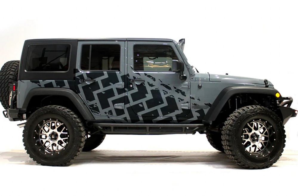 Zestaw naklejek bieżnik opony offroad 4x4 jeep wrangler patrol samurai