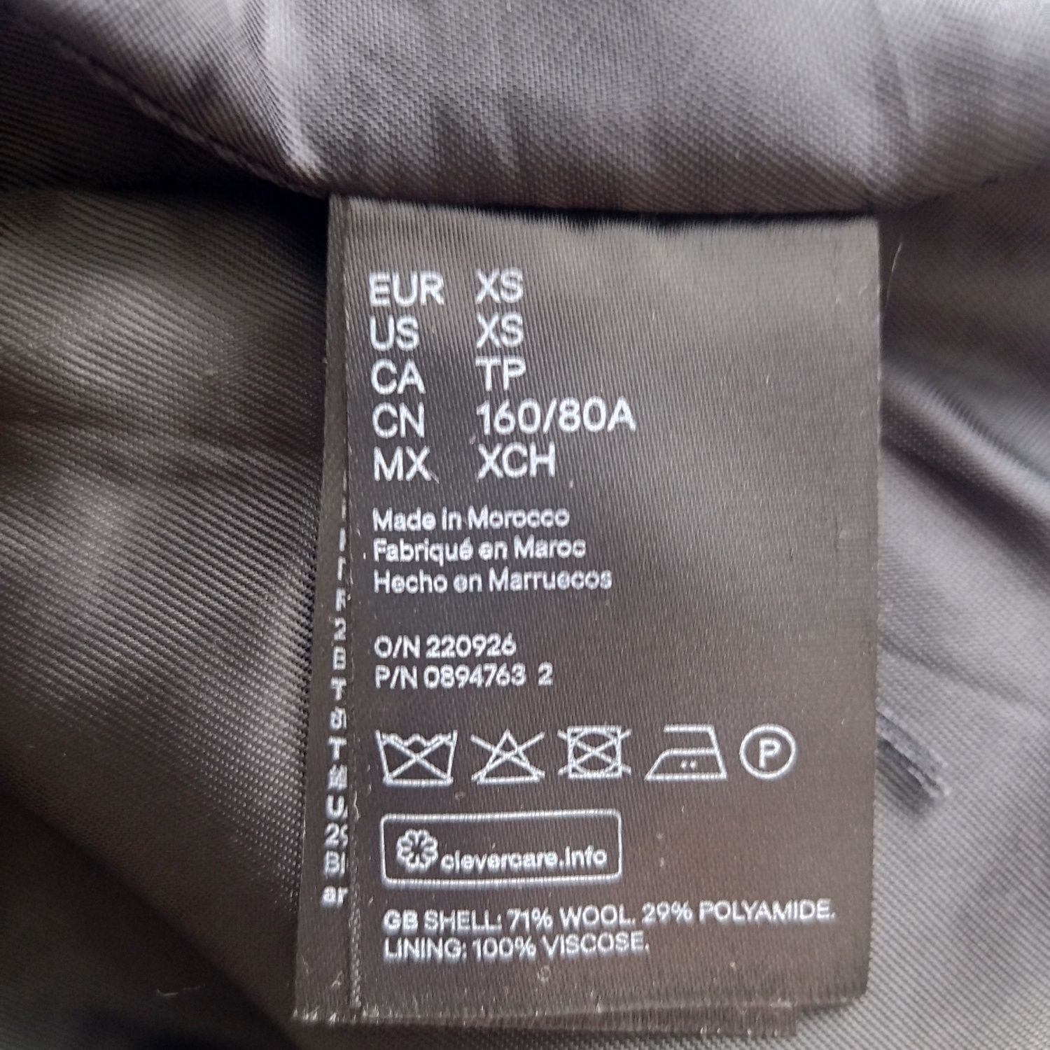 Пальто жіноче фірми H&M, розмір EUR XS