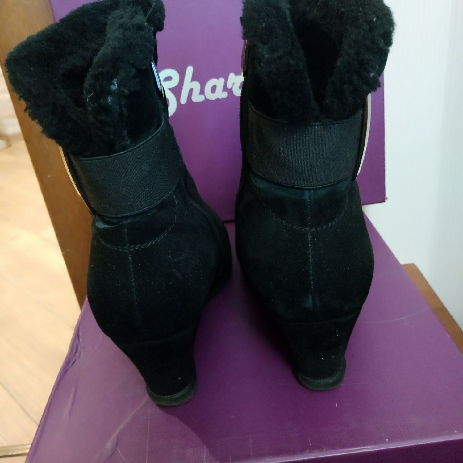 Зимние ботиночки женские, нат.замша