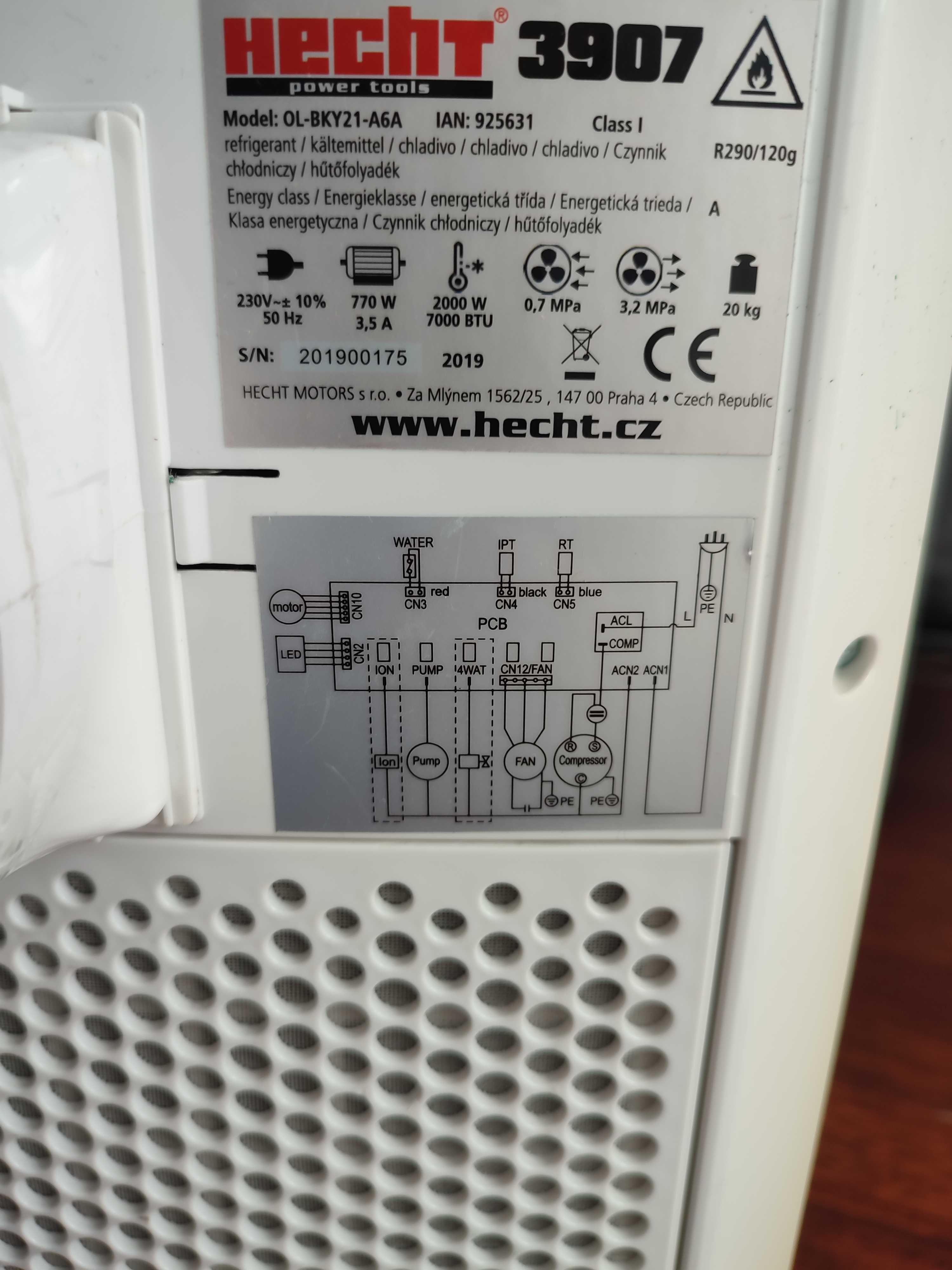 Klimatyzator elektryczny - HECHT 3907