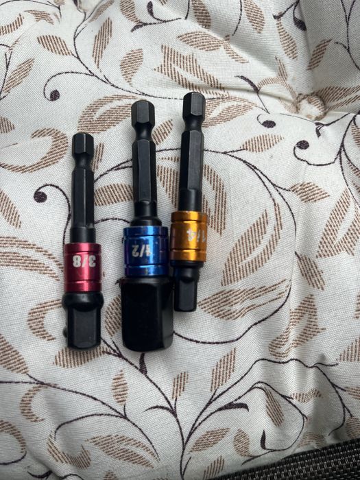 набор 3шт наконечники гайковерта шуруповерта ударні 1/4 3/8 1/2