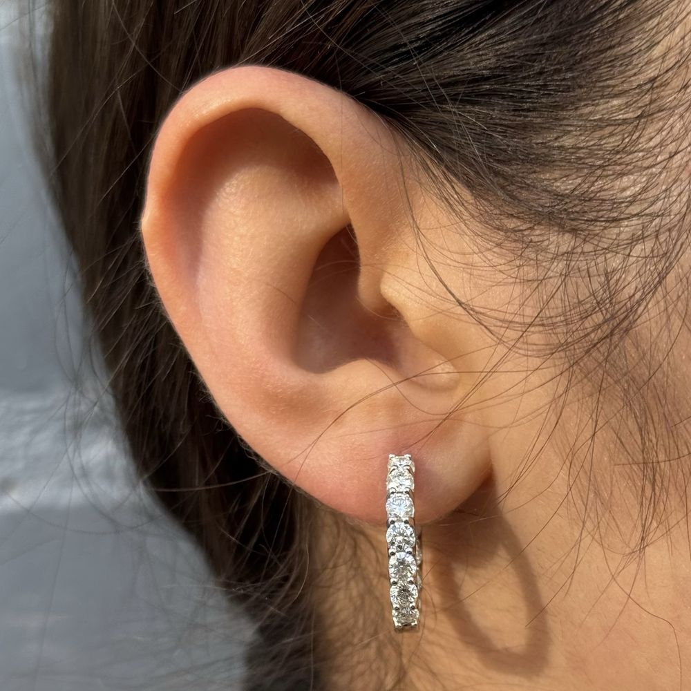 Сережки з муассанітами 2.6ct кільця
