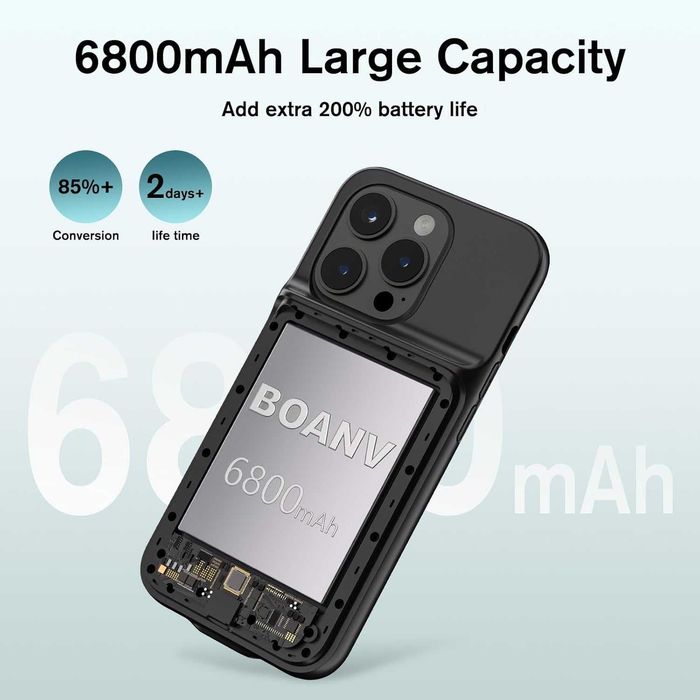 BOANV etui z baterią do iPhone 14 Pro powerbank 6800mAh powercase