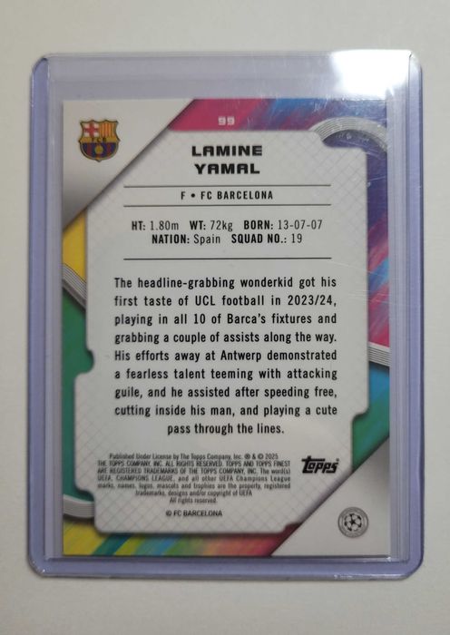 2024-25 Topps Finest UEFA - Lamine Yamal - FC Barcelona