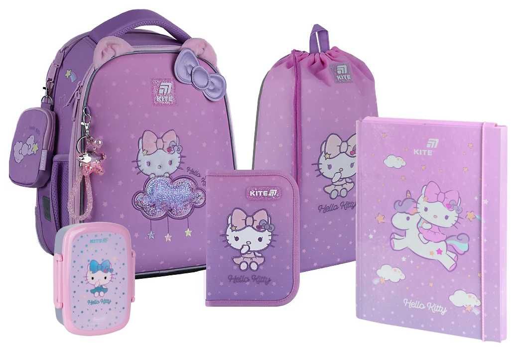 Набір 5 в 1 Kite Hello Kitty рюкзак, пенал, сумка Кайт ланч для 1 кл