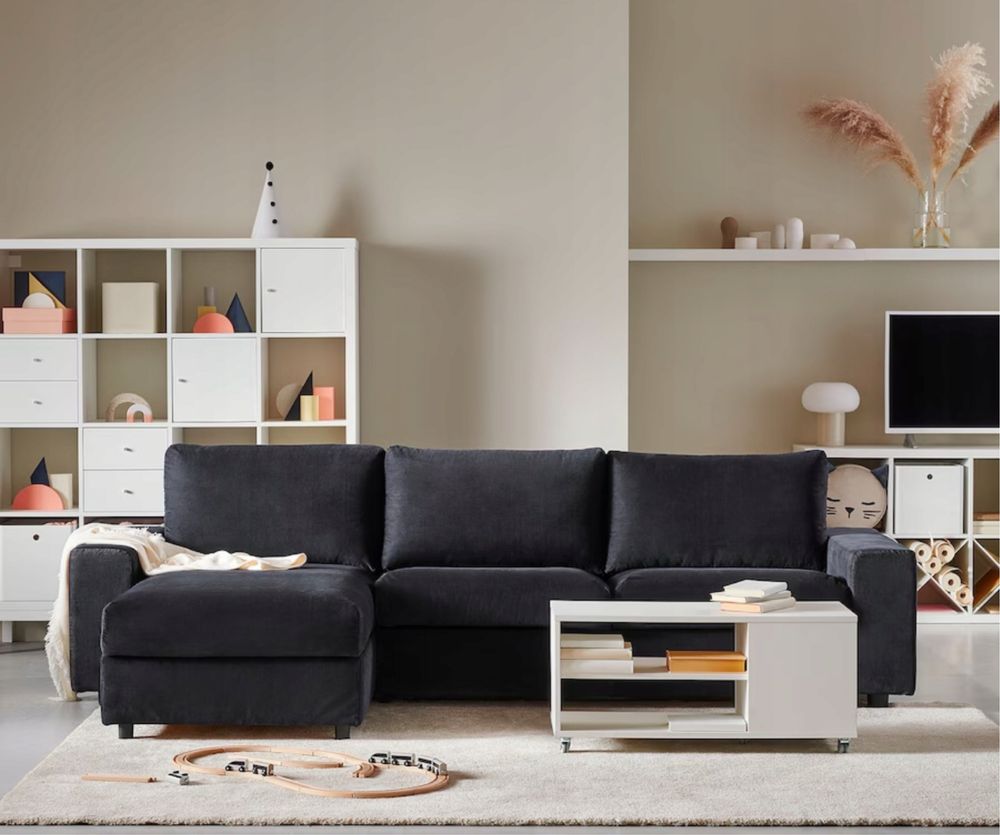Czarny narożnik Vimle ikea jak nowy