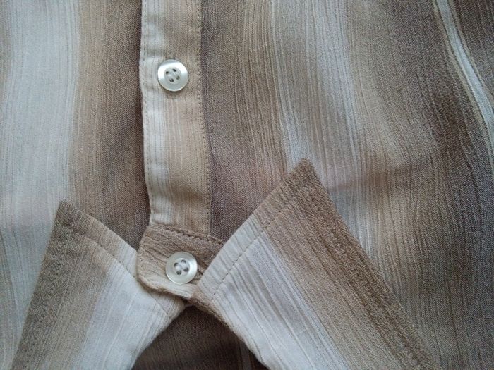 L XL Oryginalna koszula w paski w odcieniach beżu brązu